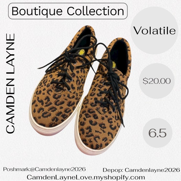 Volatile Tan and Black Animal Print Sneakers - Picture 1 of 4